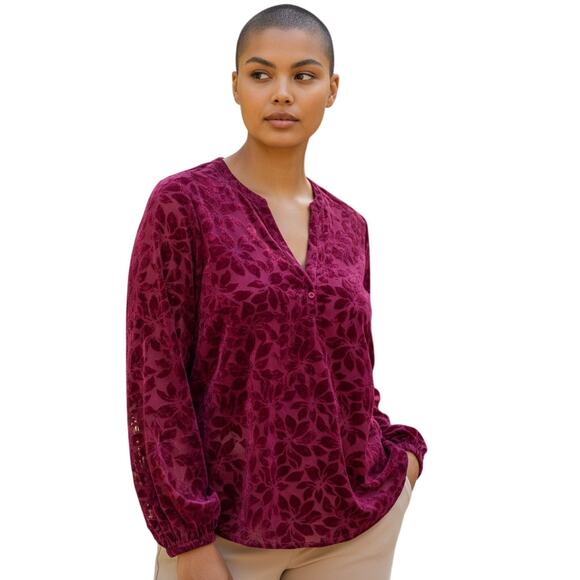 Torrid Burnout Purple Top Size 0 (US 12) RN#148862 Viscose/Nylon ✨ - Picture 2 of 8